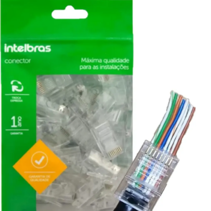 Conector Rj45 Cat5e Conex 1000 Vazado 50 Unidades Intelbras