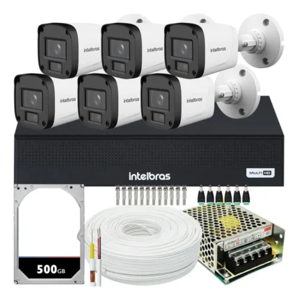 Kit 6 Cameras Seguranca Intelbras Vhl 1220 Full Hd 1080p 500