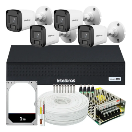 Kit 4 Cameras Seguranca Vhl 1220b 1080p Full Hd Dvr 4ch 1tb